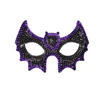 Maschera Pipistrello in Tessuto con Paillettes