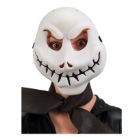 Maschera Fantasma con Bocca Cucita in Plastica Rigida