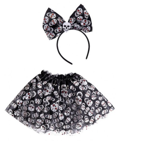 Set Scheletrina per Bambini con Gonna e Cerchietto