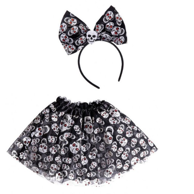Set Scheletrina per Bambini con Gonna e Cerchietto