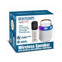Mini Amplificatore Wireless con Microfono Wireless e Luci RGB