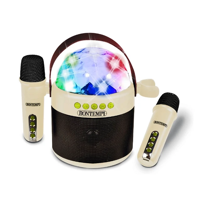 Mini Amplificatore Wireless con 2 Microfoni Wireless e Luci RGB