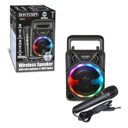 Wireless Speaker con Microfono e Luci RGB
