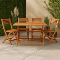 Immagine di Set Tavolo Halifax e 4 Sedie Calgary in Legno Tropicale PEFC