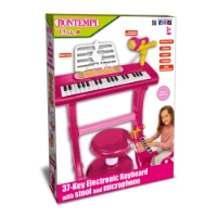 	Set Tastiera Elettronica a 37 Tasti con Microfono, Gambe e Sgabello