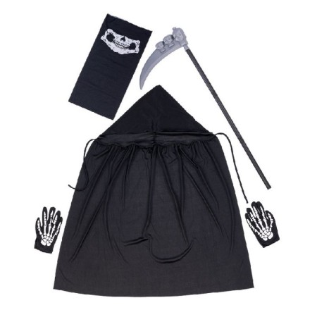 Set Scheletro per Bambini - Mantello, Maschera, Guanti e Falce
