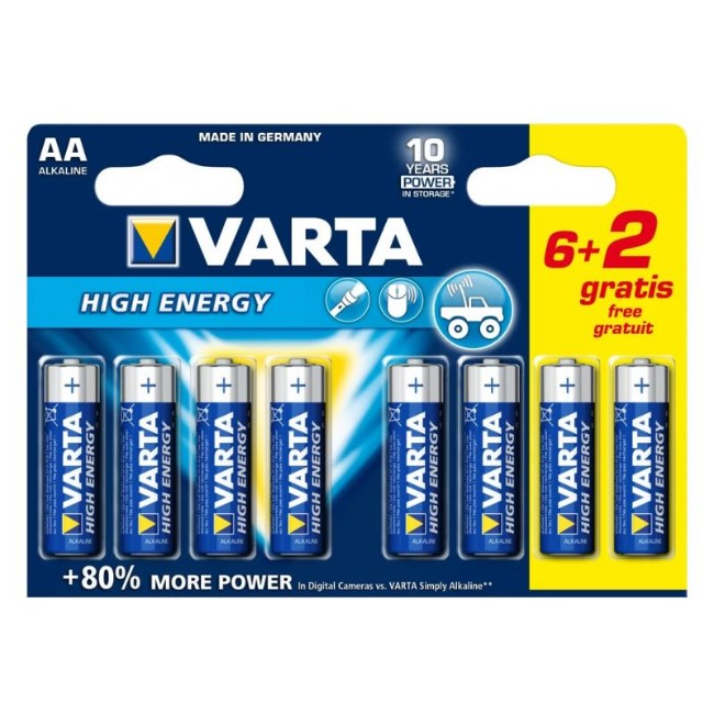 Varta Stilo High Energy AA 6+2