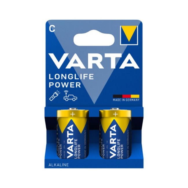 Varta Pila Longlife Power C - Mezza Torcia - Blister da 2 Unità