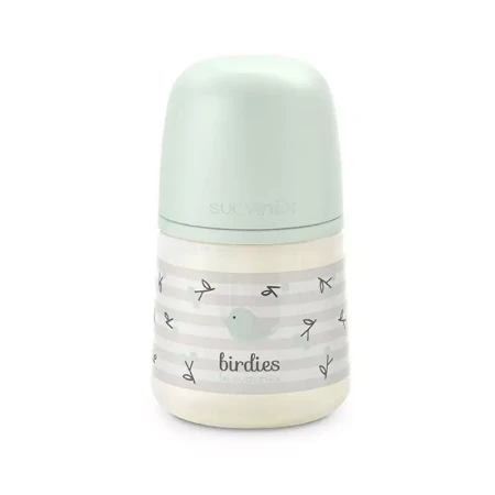 Immagine di Suavinex Biberon Birdies Flusso Lento in Silicone con Tettarella Simmetrica SX Pro -150 ml 