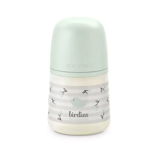 Immagine di Suavinex Biberon Birdies Flusso Lento in Silicone con Tettarella Simmetrica SX Pro -150 ml 