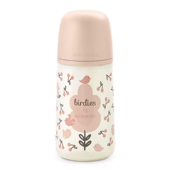 Immagine di Suavinex Biberon Birdies Flusso Medio in Silicone con Tettarella Simmetrica SX Pro - 270 ml 