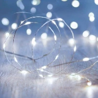Luci di Natale 10 MicroLED a Batteria con Funzione Timer - Luce Fredda