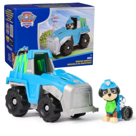 Paw Patrol Veicolo di Rex con Action Figure Salvataggio dei Dinosauri