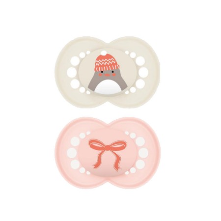 Immagine di Mam Original Natale Set 2 Ciucci Ortodontico con Tettarella Simmetrica 6 Mesi - Edizione Limitata