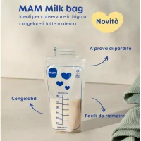 Immagine di Mam Milk Bag Sacchetti per Latte Materno, Bustine Monouso Congelabili con Zip - 25 pezzi
