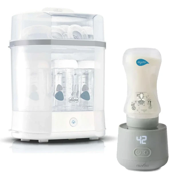Sterilizzatore a Vapore Chicco + Scaldabiberon Portatile Nuvita 