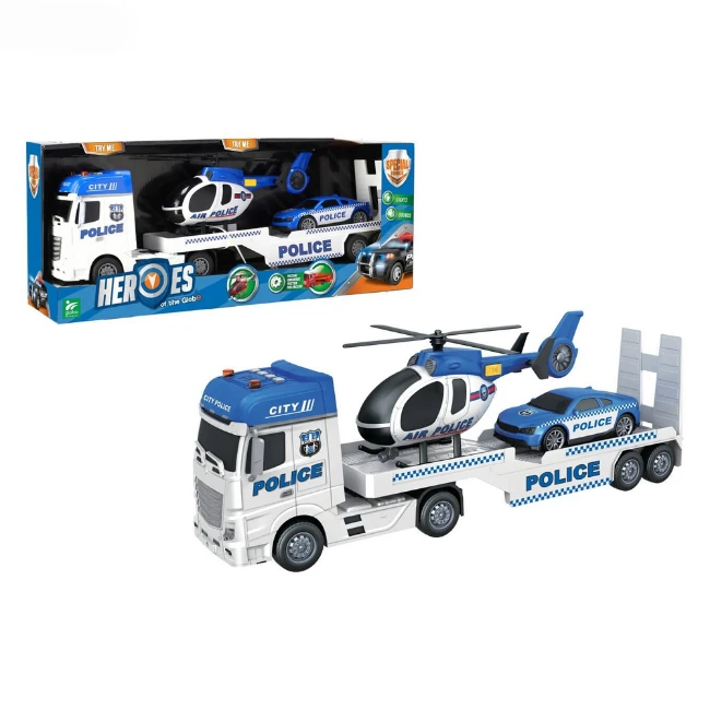 Camion Portauto con Veicolo e Elicottero 