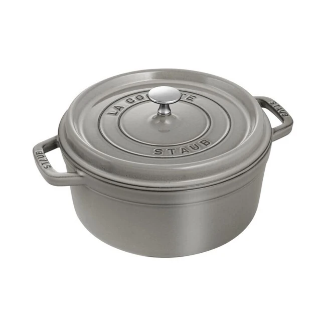 Staub Cocotte Rotonda in Ghisa con Coperchio - Grigio Grafite