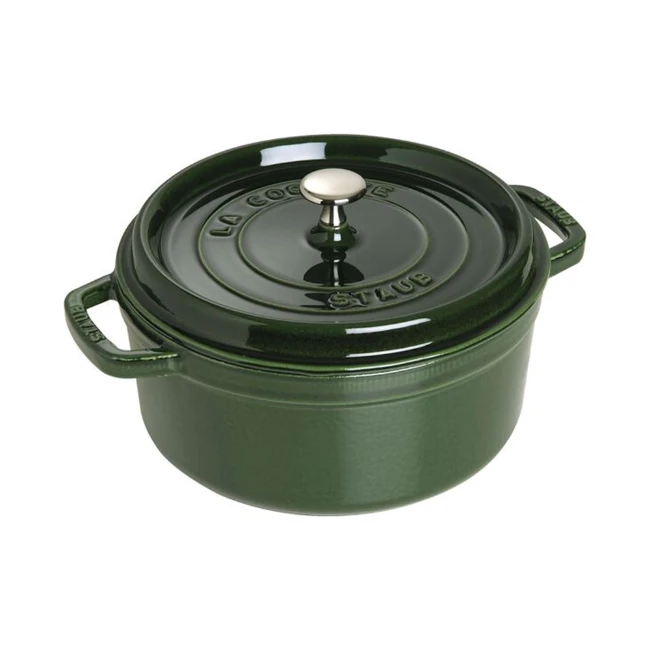 Staub Cocotte Rotonda in Ghisa con Coperchio - Verde Basilico