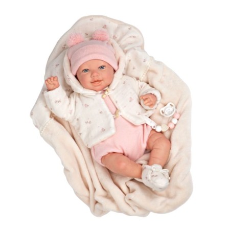 Arias Bambola Reborn 45 cm Elba Rosa con Coperta