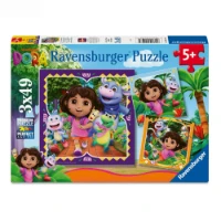 Ravensburger 3 Puzzle da 49 Pezzi di Dora 