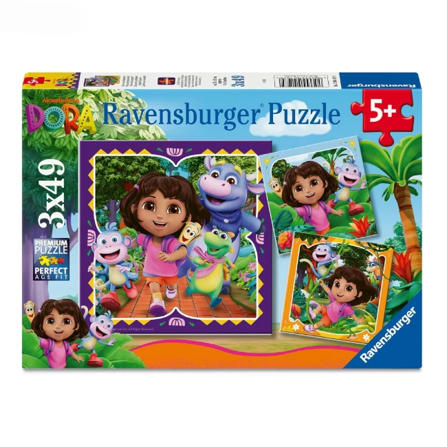 Ravensburger 3 Puzzle da 49 Pezzi di Dora 