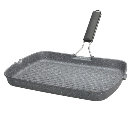 Tognana Mythos Grill Rettangolare con Manico Pieghevole 34 x 24 cm