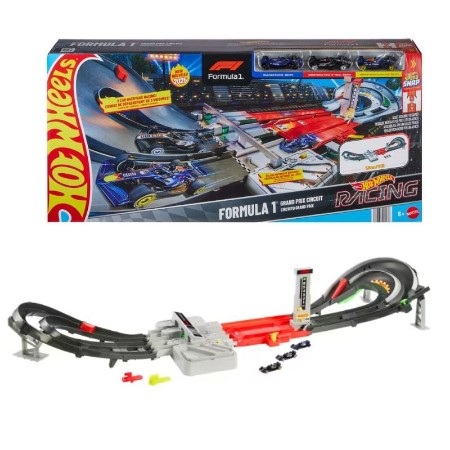 Hot Wheels Race Formula 1 Circuito Grand Prix Con 3 Macchinine Die-Cast in Scala 1:64