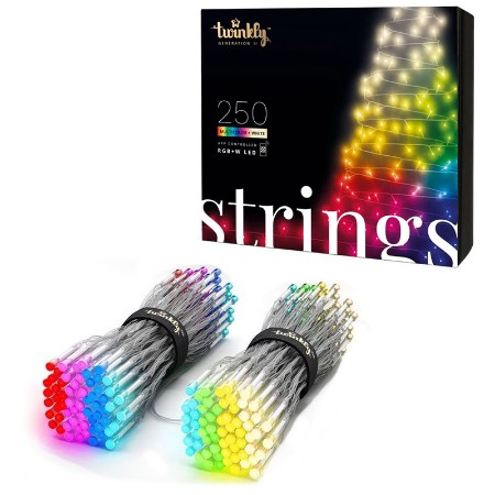 Immagine di Twinkly Strings Catena 250 LED multicolore RGB+W con Cavo Trasparente
