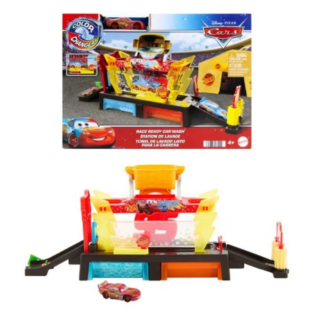 Cars Autolavaggio Super Corse Playset con Saetta Cambia Colore