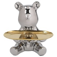 Andrea Fontebasso Orso Svuotatasche Argento e Oro 19 cm