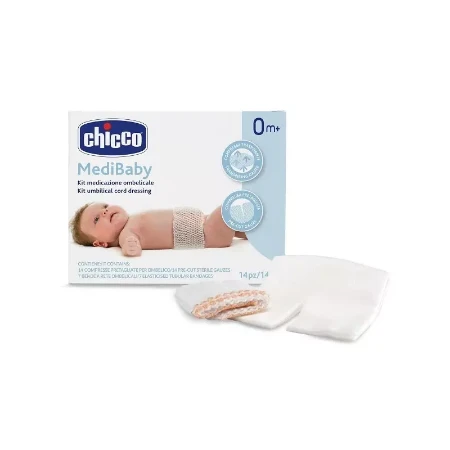 Immagine di Chicco MediBaby Kit Medicazione Ombelicale con 14 Compresse Pretagliate Sterili e 7 Bende a Rete