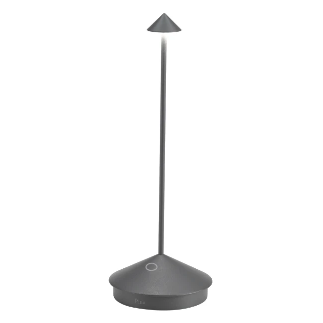 Immagine di Zafferano Pina Lampada da Tavolo Ricaricabile Grigio Scuro
