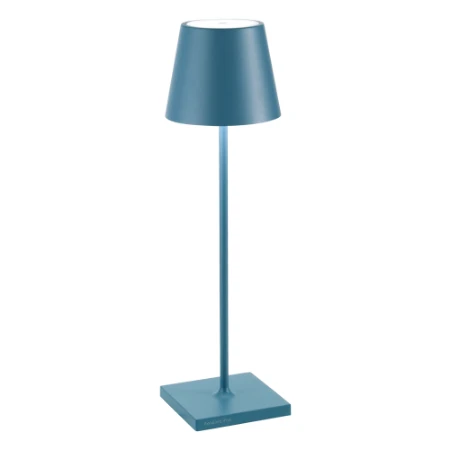 Immagine di Zafferano Poldina Pro Lampada da Tavolo Ricaricabile Blu Avio