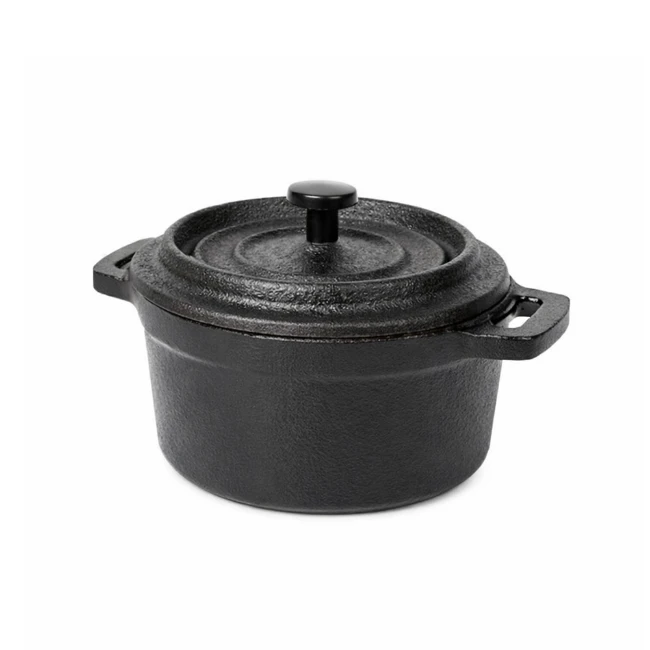 Immagine di Casseruola in Ghisa con Coperchio Nera