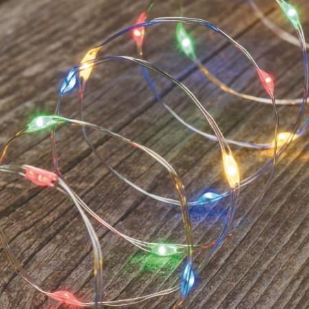 Immagine di Luci di Natale con Cavo di Metallo 240 MicroLed - Multicolor