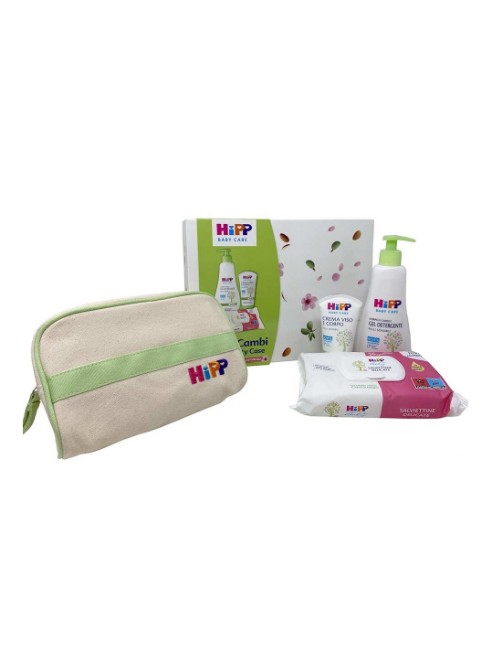 Hipp Kit Primi Cambi con Beauty Case, Gel Detergente, Crema Viso Corpo e Salviettine