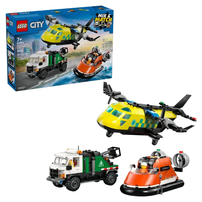 Immagine di LEGO® City Remix aereo, camion di servizio e hovercraft 60505