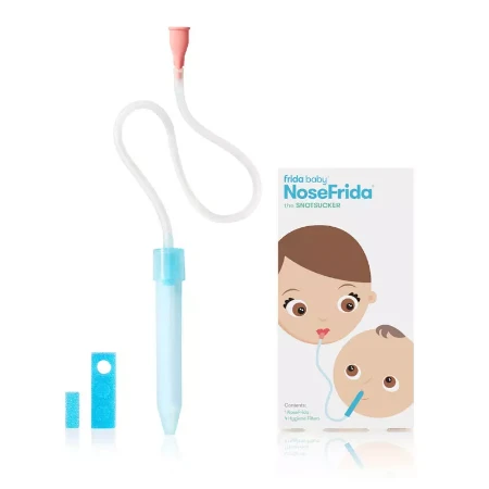 Immagine di Frida Baby Aspiratore nasale Neonato con Custodia da viaggio - Pulizia Delicata, 4 Filtri inclusi