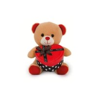 Peluche Orsetto con Scatola a Forma di Cuore - 20 cm