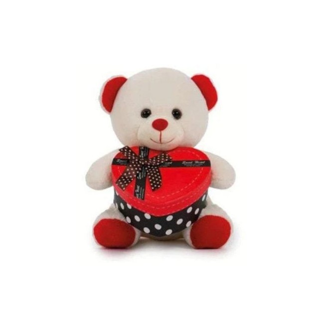 Peluche Orsetto con Scatola a Forma di Cuore - 20 cm