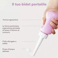Immagine di Frida Mom Peri Bottle Bidet Portatile Post Parto, Flacone Lavaggio Perineo e Igiene Intima con Borsa Impermeabile inclusa