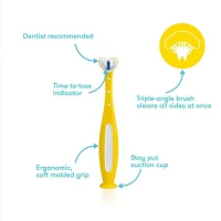 Immagine di Frida Baby ToothHugger Spazzolino Triangolare per Bambini e Neonati, Testina a 3 Lati con Setole Morbide