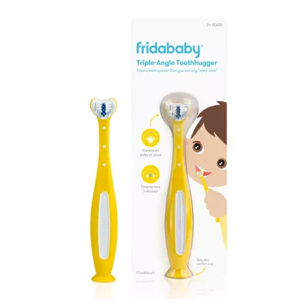 Immagine di Frida Baby ToothHugger Spazzolino Triangolare per Bambini e Neonati, Testina a 3 Lati con Setole Morbide
