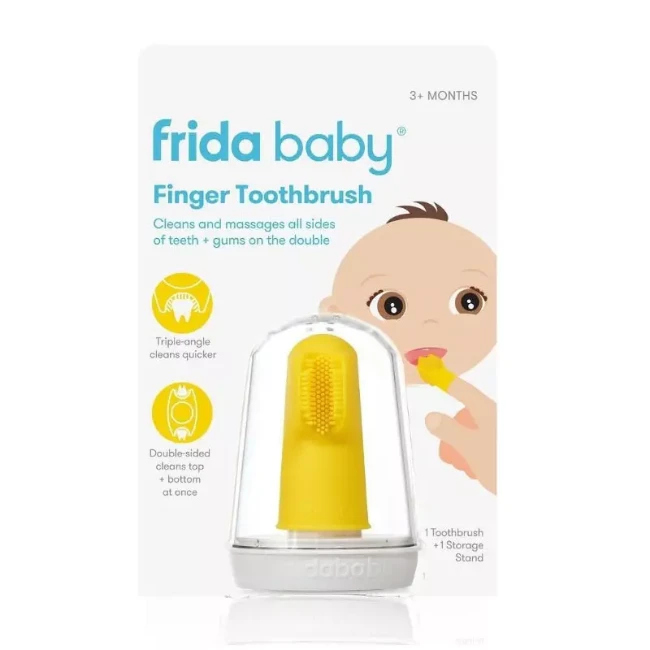Immagine di  Frida Baby Spazzolino da Dito in Silicone per Neonato Sterilizzabile, con Custodia, 3+ Mesi