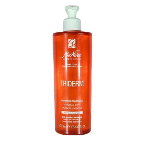 Immagine di Bionike Triderm Sapone di Marsiglia Liquido, Detergente Viso, Mani e Corpo - 500ml 