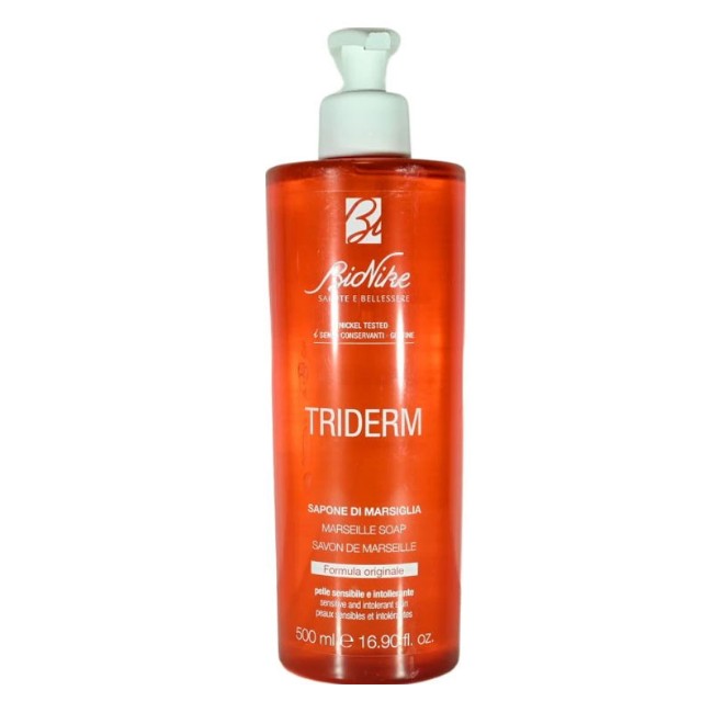Immagine di Bionike Triderm Sapone di Marsiglia Liquido, Detergente Viso, Mani e Corpo - 500ml 