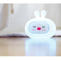 Immagine di InnoGIO GIOsleepy Bunny Luce Notturna per Bambini in Silicone BPA Free, Multicolore, 7 Suoni Rilassanti, Ricaricabile USB-C, Autonomia fino a 8 Ore