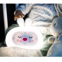 Immagine di InnoGIO GIOsleepy Bunny Luce Notturna per Bambini in Silicone BPA Free, Multicolore, 7 Suoni Rilassanti, Ricaricabile USB-C, Autonomia fino a 8 Ore