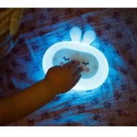 Immagine di InnoGIO GIOsleepy Bunny Luce Notturna per Bambini in Silicone BPA Free, Multicolore, 7 Suoni Rilassanti, Ricaricabile USB-C, Autonomia fino a 8 Ore